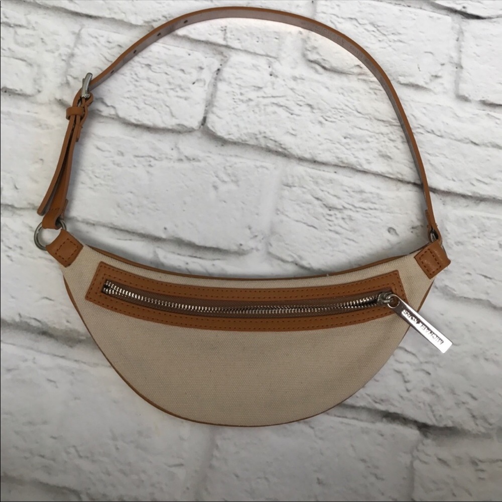 Michael Kors Fanny Waist Pack Canvas Leather Trim